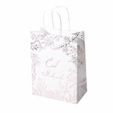 Witte Eid cadeautas met delicate bloemen in zilver en roze, papier 207x115x277mm